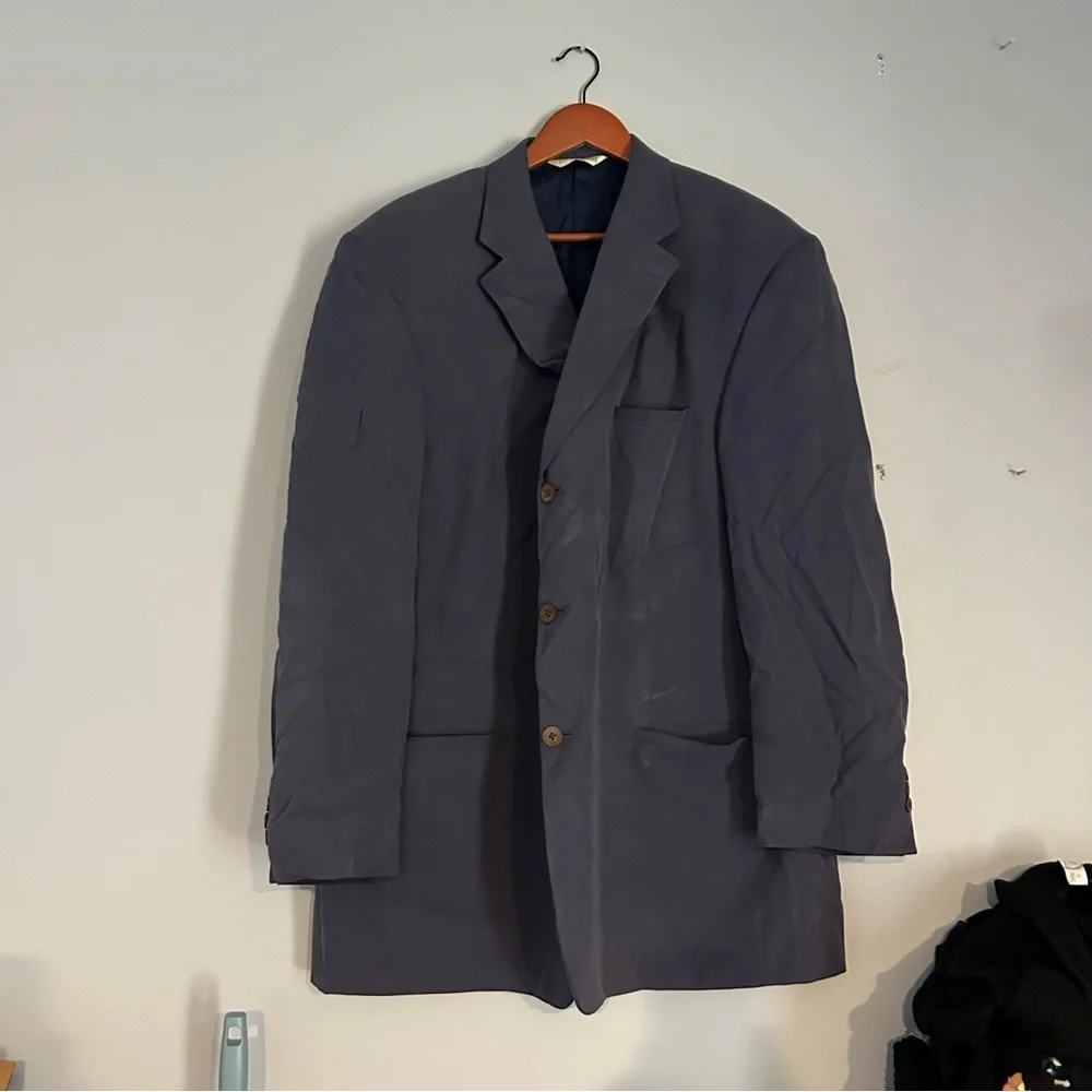 [Joseph & Feiss] Blue Silk Suit Jacket
